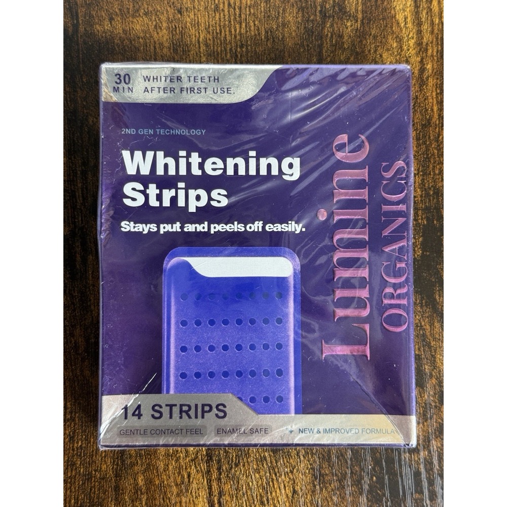 Lumine Organics Teeth Whitening Strips 14ct Menthol Enamel Safe Non-Toxic Sealed